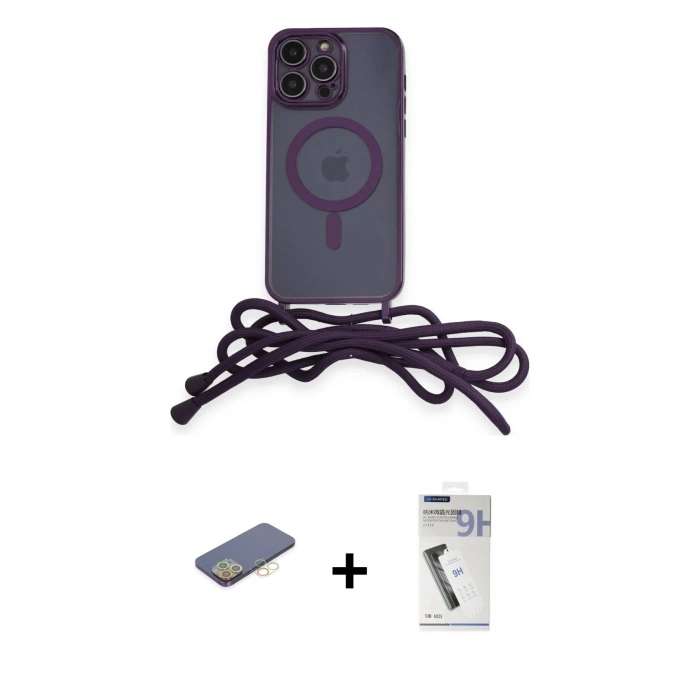 MARSİLYAN™- iPhone 12 Pro Max Kılıf Eksen Özel Seri - Şeffaf Uv Polymer Nano Ekran Koruyucu + Renkli Kamera Lens Koruma Cam - SI
