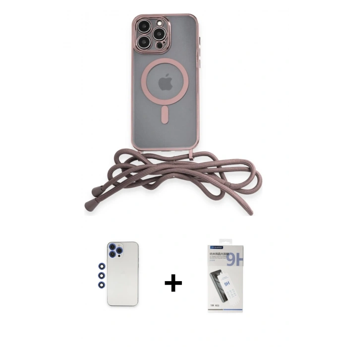 MARSİLYAN™- iPhone 12 Pro Max Kılıf Eksen Özel Seri - Şeffaf Uv Polymer Nano Ekran Koruyucu + Shine Kamera Lens - LT