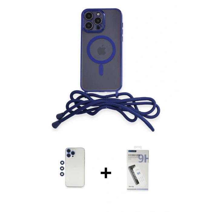 MARSİLYAN™- iPhone 12 Pro Max Kılıf Eksen Özel Seri - Şeffaf Uv Polymer Nano Ekran Koruyucu + Shine Kamera Lens - LT