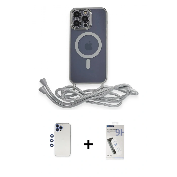 MARSİLYAN™- iPhone 12 Pro Max Kılıf Eksen Özel Seri - Şeffaf Uv Polymer Nano Ekran Koruyucu + Shine Kamera Lens - LT
