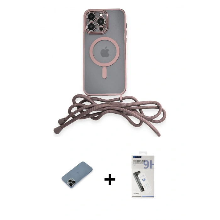 MARSİLYAN™- iPhone 12 Pro Max Kılıf Eksen Özel Seri - Şeffaf Uv Polymer Nano Ekran Koruyucu + Shine Kamera Lens Koruma Cam - SH