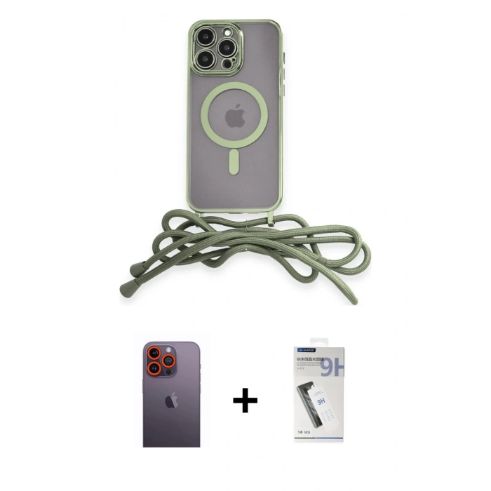 MARSİLYAN™- iPhone 12 Pro Max Kılıf Eksen Özel Seri - Şeffaf Uv Polymer Nano Ekran Koruyucu + Neon Fosforlu Kamera Lens - TU