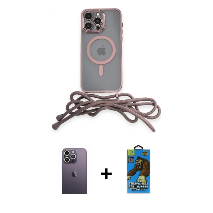 MARSİLYAN™- iPhone 12 Pro Max Kılıf Eksen Özel Seri - Siyah 18D Cam Ekran Koruyucu + Beyaz Neon Fosforlu Kamera Lens