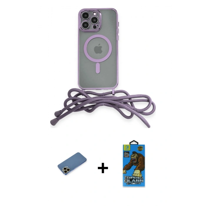 MARSİLYAN™- iPhone 12 Pro Max Kılıf Eksen Özel Seri - Siyah 18D Cam Ekran Koruyucu + Shine Kamera Lens Koruma Cam - GD