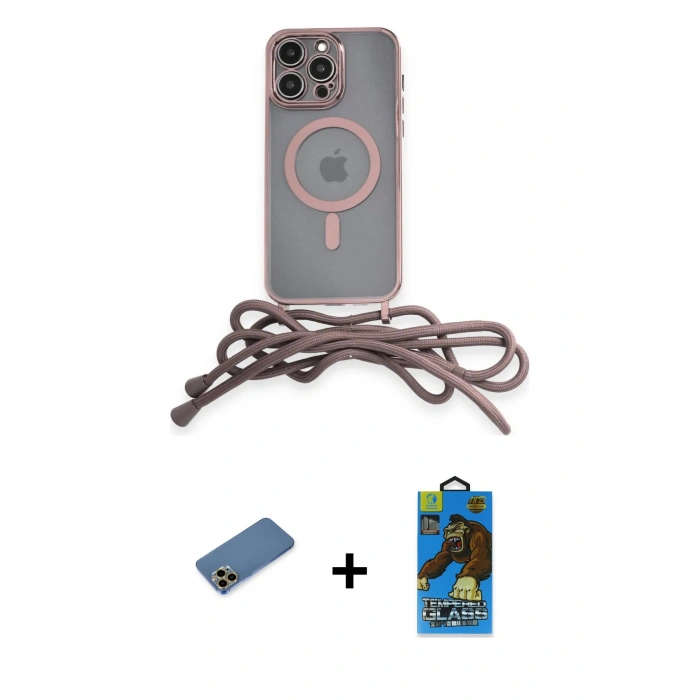 MARSİLYAN™- iPhone 12 Pro Max Kılıf Eksen Özel Seri - Siyah 18D Cam Ekran Koruyucu + Shine Kamera Lens Koruma Cam - GD