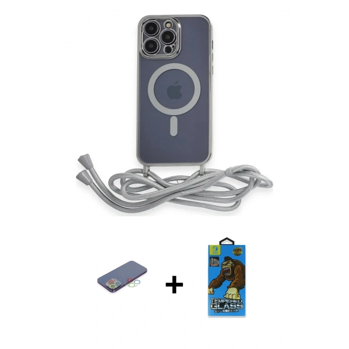 MARSİLYAN™- iPhone 12 Pro Max Kılıf Eksen Özel Seri - Siyah 18D Cam Ekran Koruyucu + Renkli Kamera Lens Koruma Cam - MI