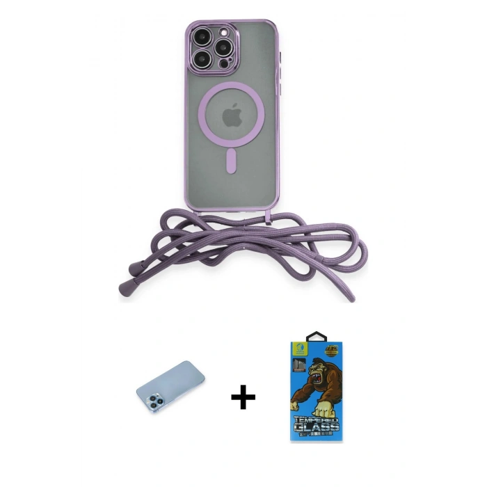MARSİLYAN™- iPhone 12 Pro Max Kılıf Eksen Özel Seri - Siyah 18D Cam Ekran Koruyucu + Shine Kamera Lens Koruma Cam - MI