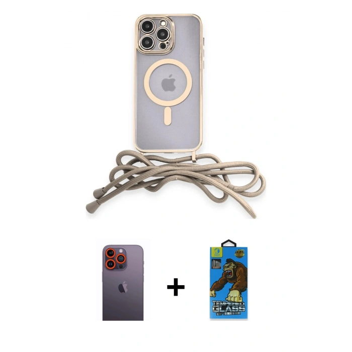 MARSİLYAN™- iPhone 12 Pro Max Kılıf Eksen Özel Seri - Siyah 18D Cam Ekran Koruyucu + Neon Fosforlu Kamera Lens - TU