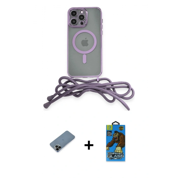 MARSİLYAN™- iPhone 12 Pro Max Kılıf Eksen Özel Seri - Siyah 18D Cam Ekran Koruyucu + Shine Kamera Lens Koruma Cam - SH