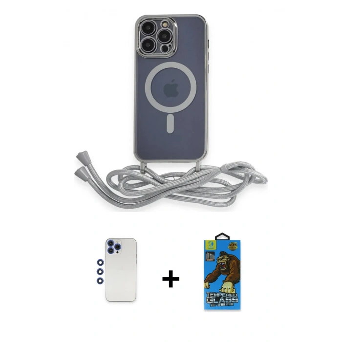 MARSİLYAN™- iPhone 12 Pro Max Kılıf Eksen Özel Seri - Siyah 18D Cam Ekran Koruyucu + Shine Kamera Lens - LT