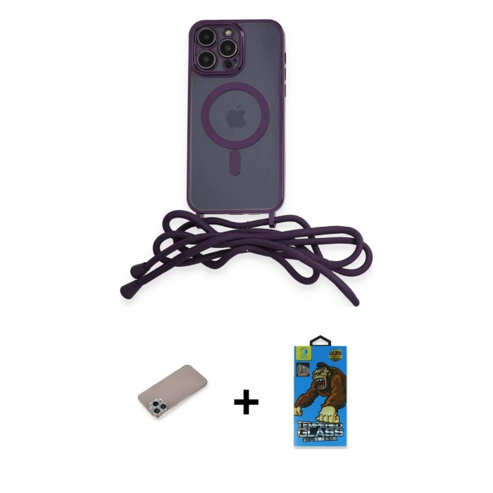 MARSİLYAN™- iPhone 12 Pro Max Kılıf Eksen Özel Seri - Siyah 18D Cam Ekran Koruyucu + Sierra Blue Shine Kamera Lens Koruma Cam