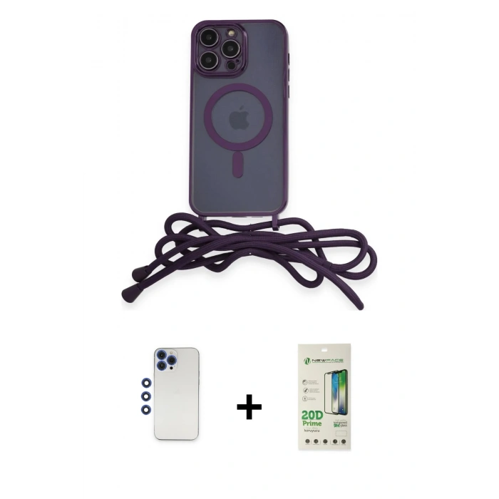 MARSİLYAN™- iPhone 12 Pro Max Kılıf Eksen Özel Seri - Siyah 20D Premium Cam Ekran Koruyucu + Shine Kamera Lens - LT