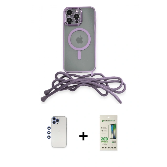 MARSİLYAN™- iPhone 12 Pro Max Kılıf Eksen Özel Seri - Siyah 20D Premium Cam Ekran Koruyucu + Shine Kamera Lens - LT