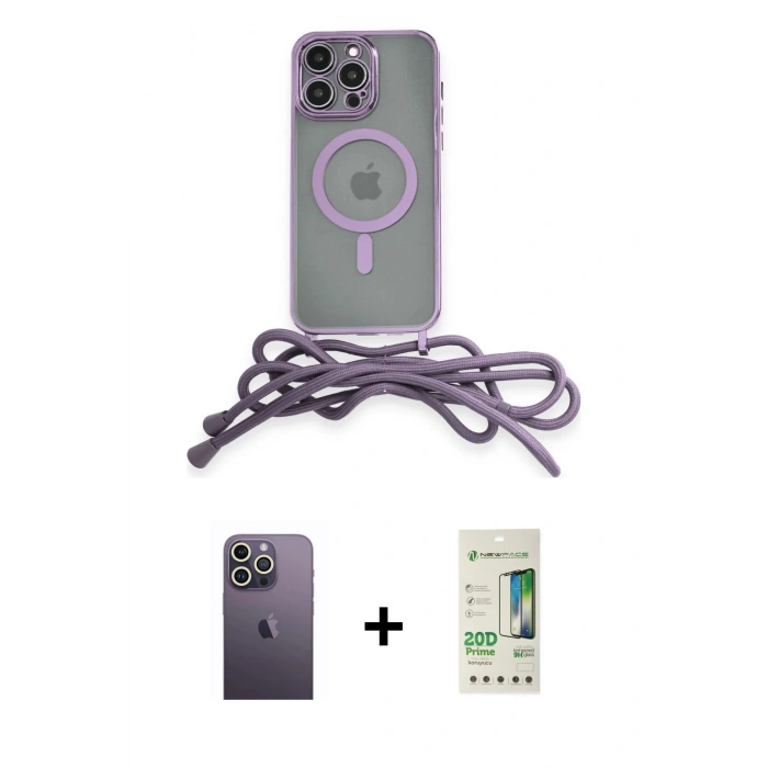 MARSİLYAN™- iPhone 12 Pro Max Kılıf Eksen Özel Seri - Siyah 20D Premium Cam Ekran Koruyucu + Neon Fosforlu Kamera Lens - BZ