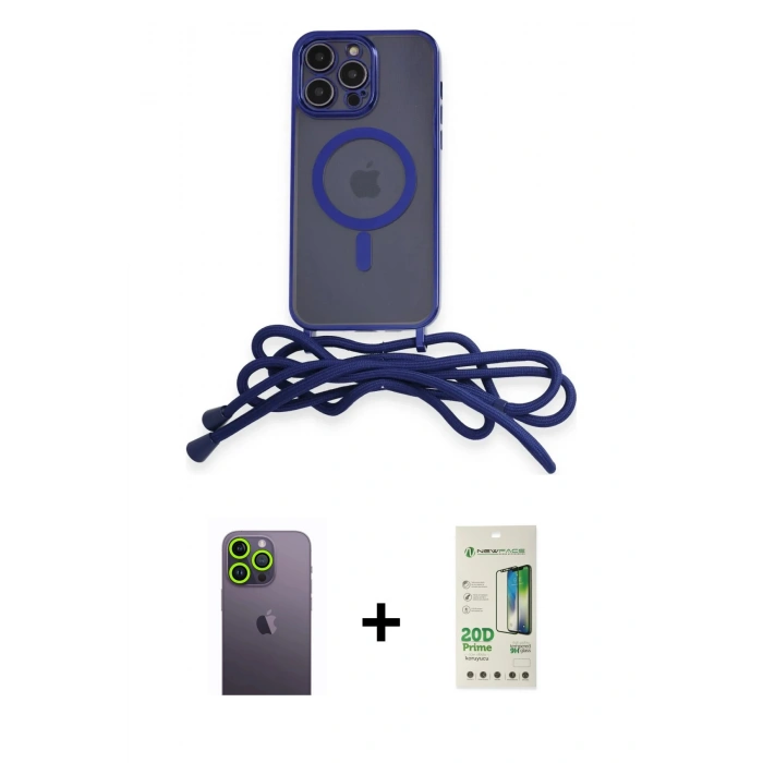 MARSİLYAN™- iPhone 12 Pro Max Kılıf Eksen Özel Seri - Siyah 20D Premium Cam Ekran Koruyucu + Neon Fosforlu Kamera Lens - YL