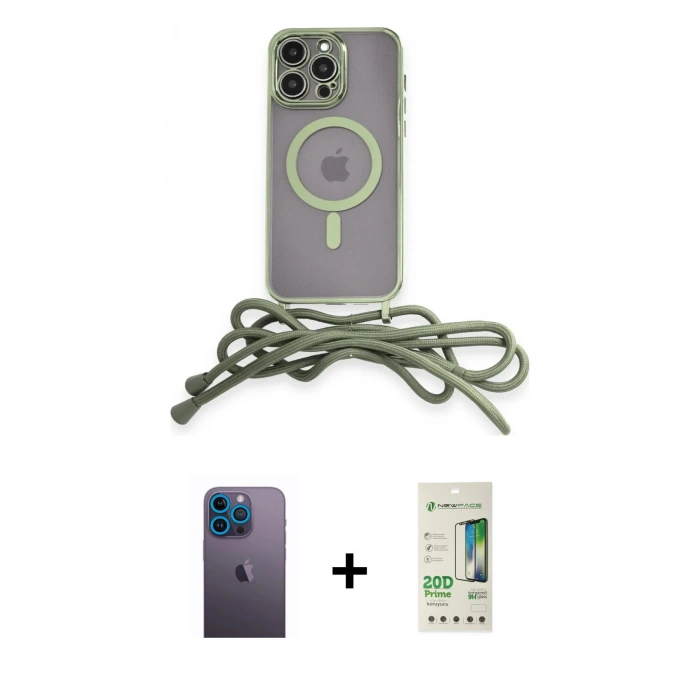 MARSİLYAN™- iPhone 12 Pro Max Kılıf Eksen Özel Seri - Siyah 20D Premium Cam Ekran Koruyucu + Neon Fosforlu Kamera Lens - MI