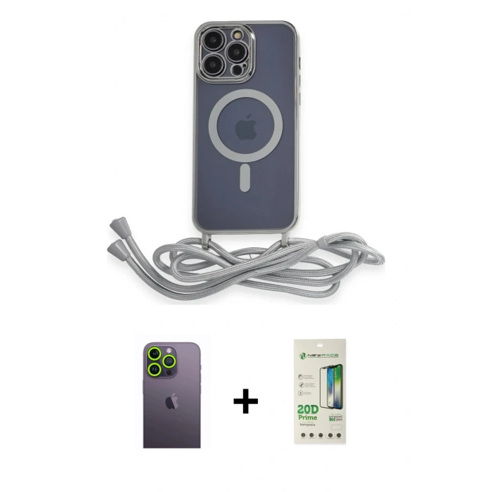 MARSİLYAN™- iPhone 12 Pro Max Kılıf Eksen Özel Seri - Siyah 20D Premium Cam Ekran Koruyucu + Neon Fosforlu Kamera Lens - YL