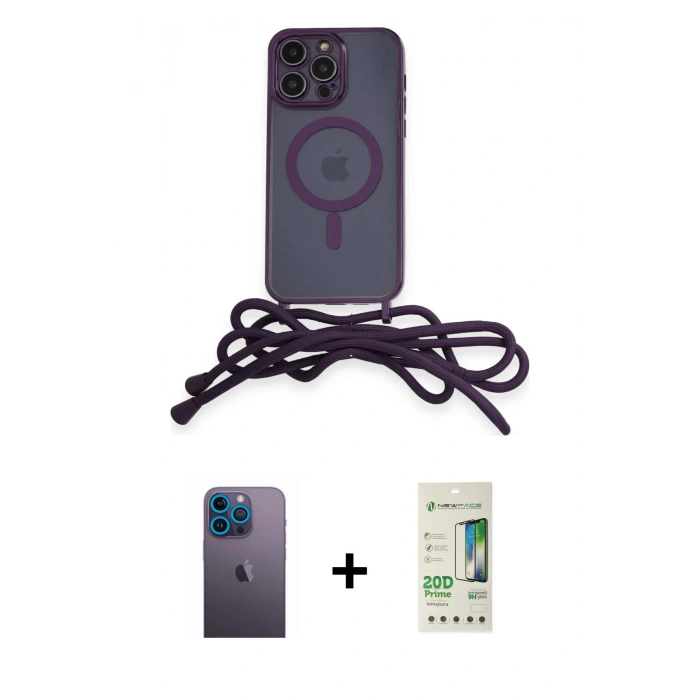 MARSİLYAN™- iPhone 12 Pro Max Kılıf Eksen Özel Seri - Siyah 20D Premium Cam Ekran Koruyucu + Neon Fosforlu Kamera Lens - MI