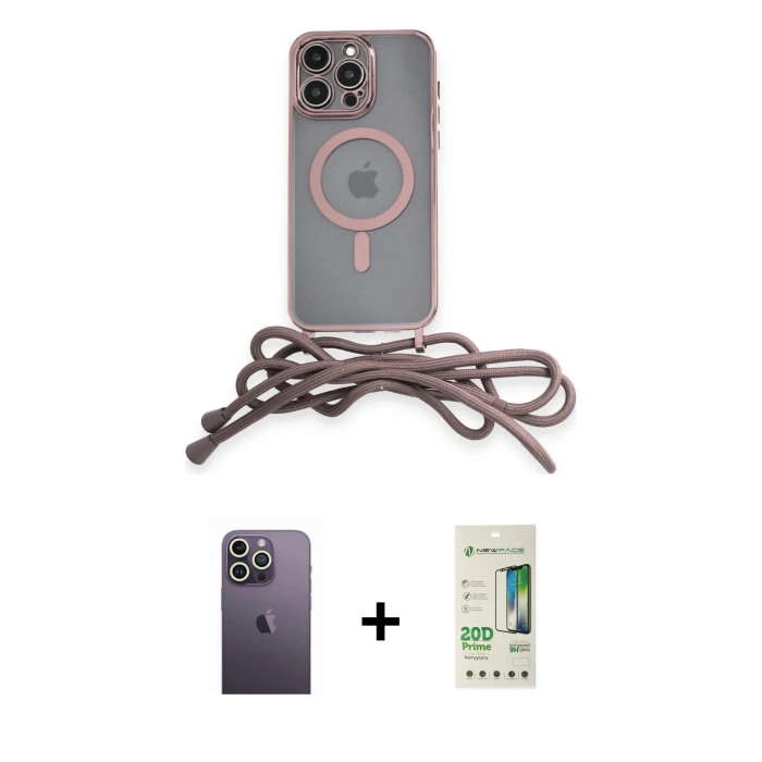 MARSİLYAN™- iPhone 12 Pro Max Kılıf Eksen Özel Seri - Siyah 20D Premium Cam Ekran Koruyucu + Neon Fosforlu Kamera Lens - BZ