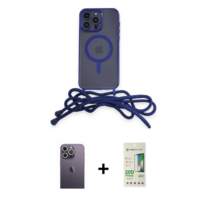 MARSİLYAN™- iPhone 12 Pro Max Kılıf Eksen Özel Seri - Siyah 20D Premium Cam Ekran Koruyucu + Neon Fosforlu Kamera Lens - BZ