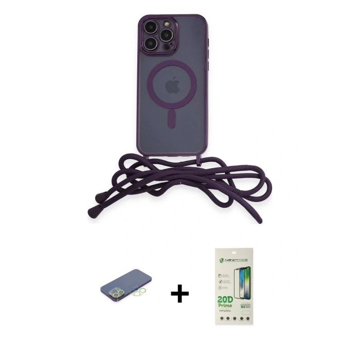 MARSİLYAN™- iPhone 12 Pro Max Kılıf Eksen Özel Seri - Siyah 20D Premium Cam Ekran Koruyucu + Renkli Kamera Lens Koruma Cam - YL
