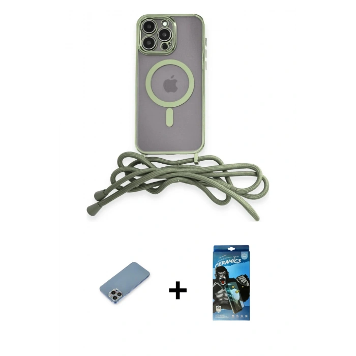 MARSİLYAN™- iPhone 12 Pro Max Kılıf Eksen Özel Seri - Siyah 34D Izgaralı Cam + Shine Kamera Lens Koruma Cam - GI