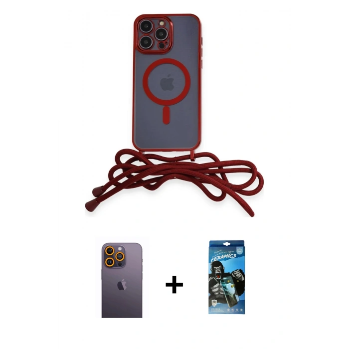 MARSİLYAN™- iPhone 12 Pro Max Kılıf Eksen Özel Seri - Siyah 34D Izgaralı Cam + Neon Fosforlu Kamera Lens - SI
