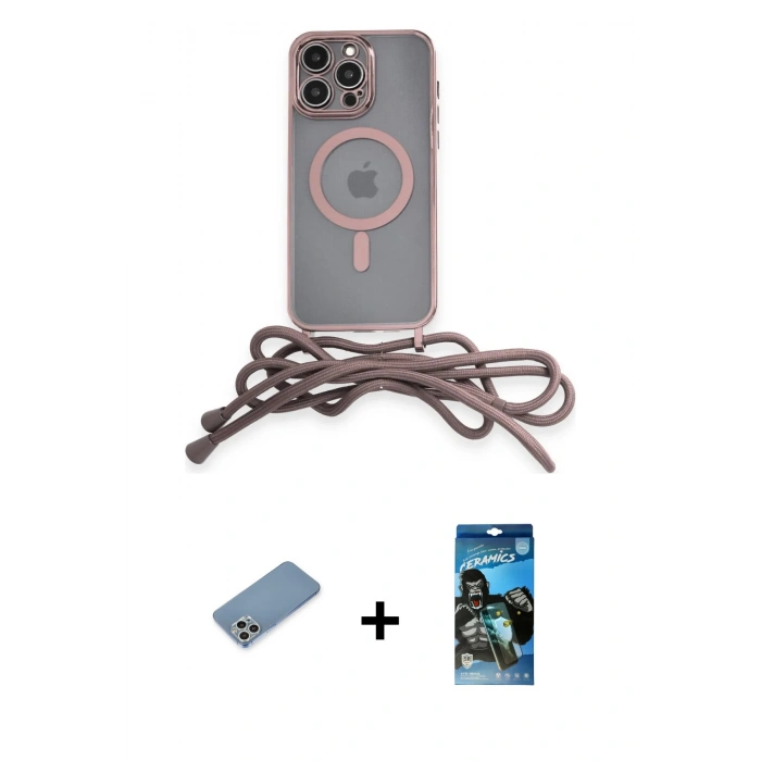 MARSİLYAN™- iPhone 12 Pro Max Kılıf Eksen Özel Seri - Siyah 34D Izgaralı Cam + Shine Kamera Lens Koruma Cam - GS