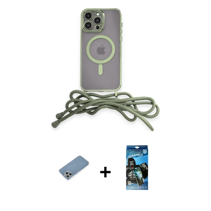 MARSİLYAN™- iPhone 12 Pro Max Kılıf Eksen Özel Seri - Siyah 34D Izgaralı Cam + Shine Kamera Lens Koruma Cam - GS