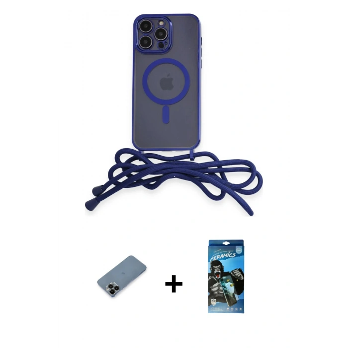 MARSİLYAN™- iPhone 12 Pro Max Kılıf Eksen Özel Seri - Siyah 34D Izgaralı Cam + Shine Kamera Lens Koruma Cam - SH
