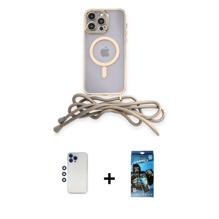 MARSİLYAN™- iPhone 12 Pro Max Kılıf Eksen Özel Seri - Siyah 34D Izgaralı Cam + Shine Kamera Lens - LT