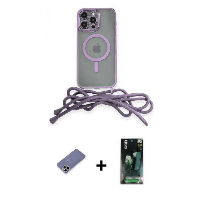 MARSİLYAN™- iPhone 12 Pro Max Kılıf Eksen Özel Seri - Siyah 360 Mat Full Body Arka Koruyucu + Metal Kamera Lens Koruma Cam - GD
