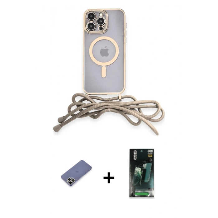 MARSİLYAN™- iPhone 12 Pro Max Kılıf Eksen Özel Seri - Siyah 360 Mat Full Body Arka Koruyucu + Metal Kamera Lens Koruma Cam - GD