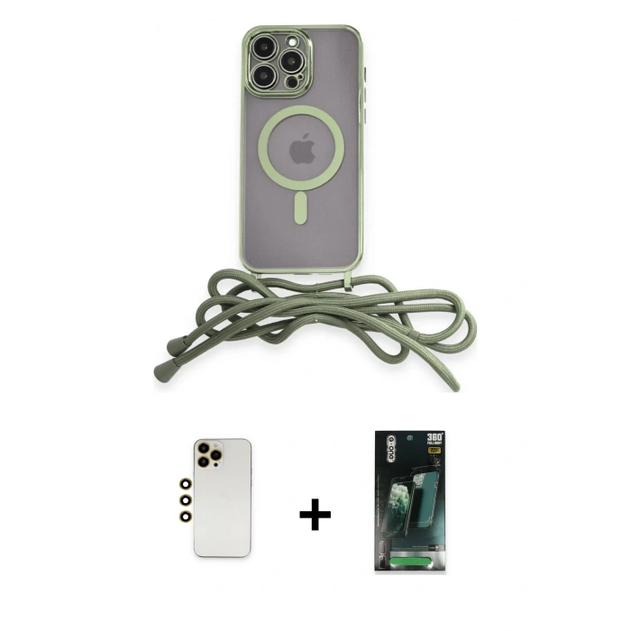 MARSİLYAN™- iPhone 12 Pro Max Kılıf Eksen Özel Seri - Siyah 360 Mat Full Body Arka Koruyucu + Shine Kamera Lens - GD