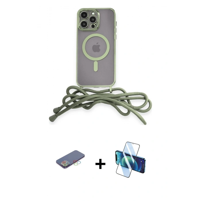 MARSİLYAN™- iPhone 12 Pro Max Kılıf Eksen Özel Seri - Siyah 3D Antistatik Cam Ekran Koruyucu + Renkli Kamera Lens Koruma Cam - MI