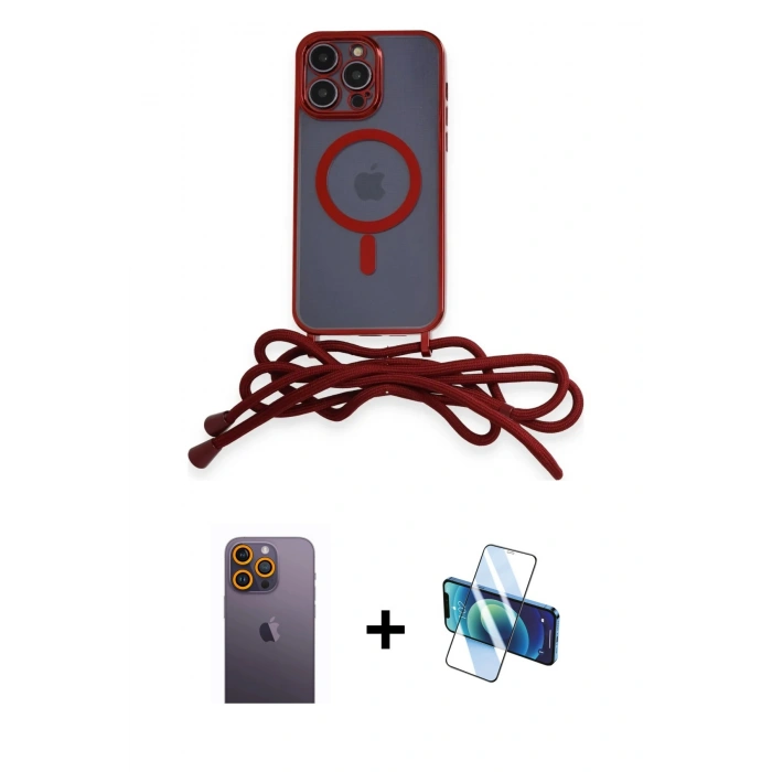 MARSİLYAN™- iPhone 12 Pro Max Kılıf Eksen Özel Seri - Siyah 3D Antistatik Cam Ekran Koruyucu + Neon Fosforlu Kamera Lens - SI