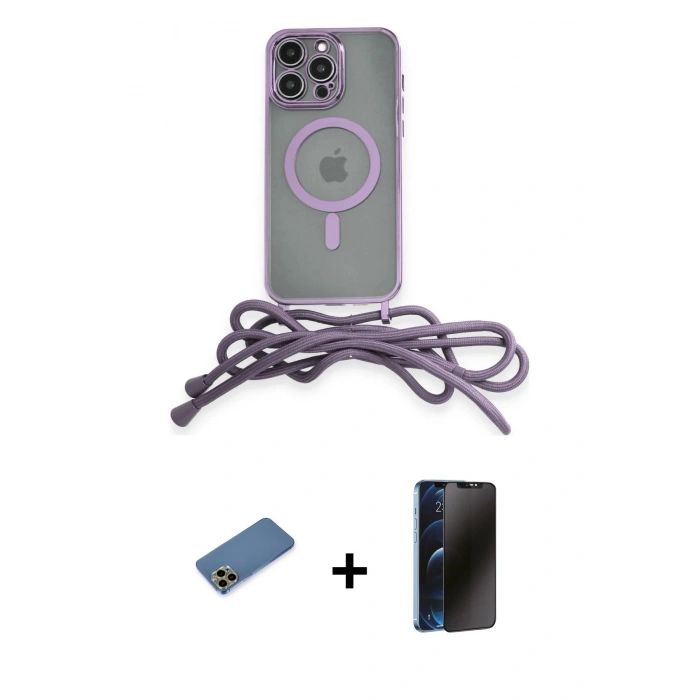 MARSİLYAN™- iPhone 12 Pro Max Kılıf Eksen Özel Seri - Siyah 3D Antistatik Hayalet Cam Ekran Koruyucu + Gold Shine Kamera Lens Koruma Cam