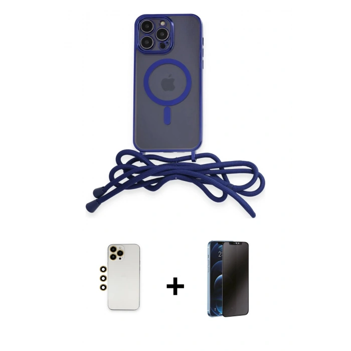 MARSİLYAN™- iPhone 12 Pro Max Kılıf Eksen Özel Seri - Siyah 3D Antistatik Hayalet Cam Ekran Koruyucu + Shine Kamera Lens - GD