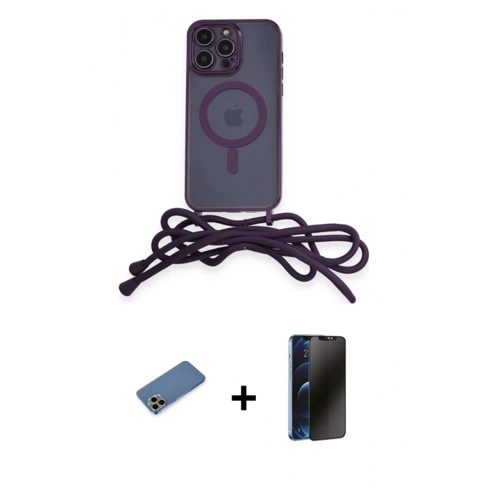 MARSİLYAN™- iPhone 12 Pro Max Kılıf Eksen Özel Seri - Siyah 3D Antistatik Hayalet Cam Ekran Koruyucu + Gold Shine Kamera Lens Koruma Cam