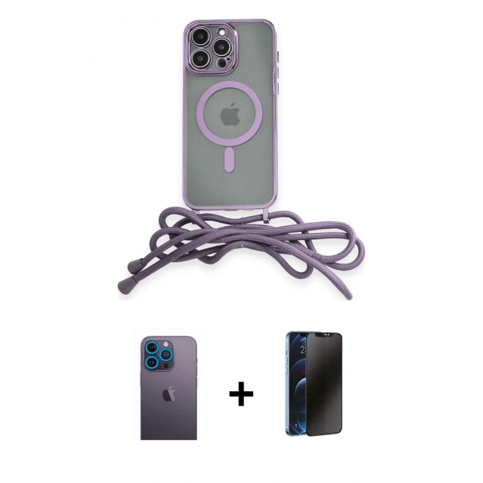 MARSİLYAN™- iPhone 12 Pro Max Kılıf Eksen Özel Seri - Siyah 3D Antistatik Hayalet Cam Ekran Koruyucu + Mavi Neon Fosforlu Kamera Lens