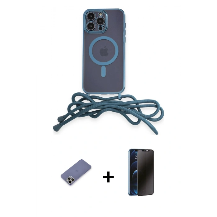 MARSİLYAN™- iPhone 12 Pro Max Kılıf Eksen Özel Seri - Siyah 3D Antistatik Hayalet Cam Ekran Koruyucu + Metal Kamera Lens Koruma Cam - GD