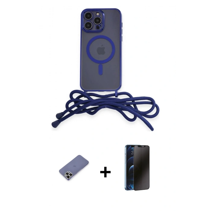 MARSİLYAN™- iPhone 12 Pro Max Kılıf Eksen Özel Seri - Siyah 3D Antistatik Hayalet Cam Ekran Koruyucu + Metal Kamera Lens Koruma Cam - GD