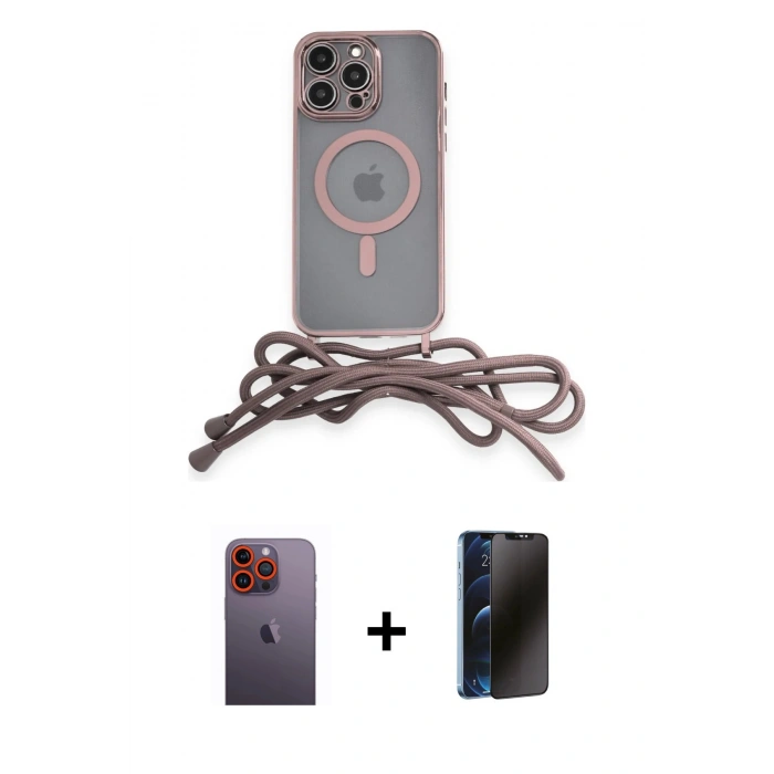 MARSİLYAN™- iPhone 12 Pro Max Kılıf Eksen Özel Seri - Siyah 3D Antistatik Hayalet Cam Ekran Koruyucu + Neon Fosforlu Kamera Lens - TU