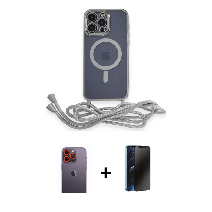 MARSİLYAN™- iPhone 12 Pro Max Kılıf Eksen Özel Seri - Siyah 3D Antistatik Hayalet Cam Ekran Koruyucu + Neon Fosforlu Kamera Lens - TU