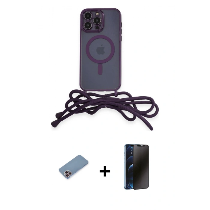 MARSİLYAN™- iPhone 12 Pro Max Kılıf Eksen Özel Seri - Siyah 3D Antistatik Hayalet Cam Ekran Koruyucu + Shine Kamera Lens Koruma Cam - PE