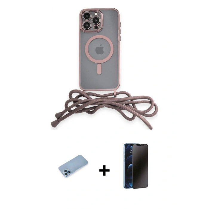MARSİLYAN™- iPhone 12 Pro Max Kılıf Eksen Özel Seri - Siyah 3D Antistatik Hayalet Cam Ekran Koruyucu + Shine Kamera Lens Koruma Cam - MI