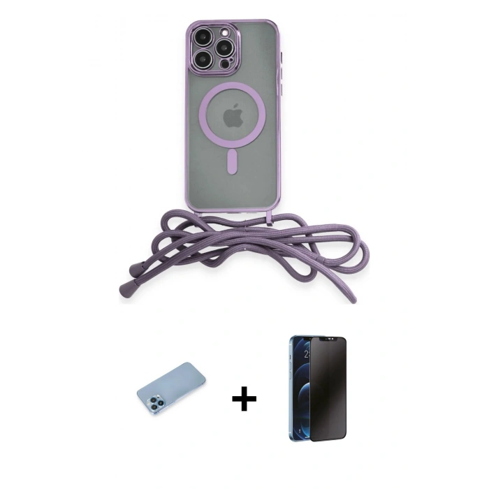 MARSİLYAN™- iPhone 12 Pro Max Kılıf Eksen Özel Seri - Siyah 3D Antistatik Hayalet Cam Ekran Koruyucu + Shine Kamera Lens Koruma Cam - MI
