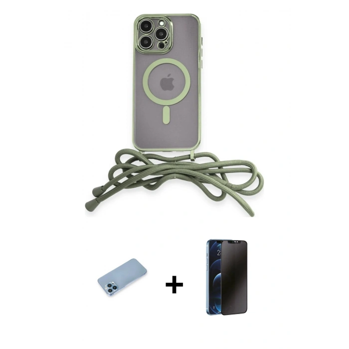 MARSİLYAN™- iPhone 12 Pro Max Kılıf Eksen Özel Seri - Siyah 3D Antistatik Hayalet Cam Ekran Koruyucu + Shine Kamera Lens Koruma Cam - MI