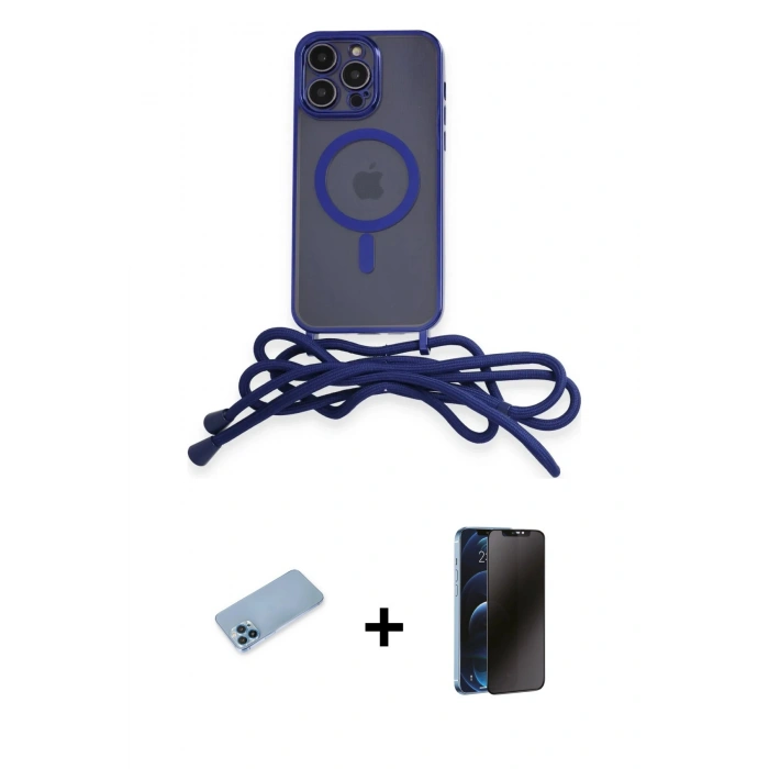 MARSİLYAN™- iPhone 12 Pro Max Kılıf Eksen Özel Seri - Siyah 3D Antistatik Hayalet Cam Ekran Koruyucu + Shine Kamera Lens Koruma Cam - MI