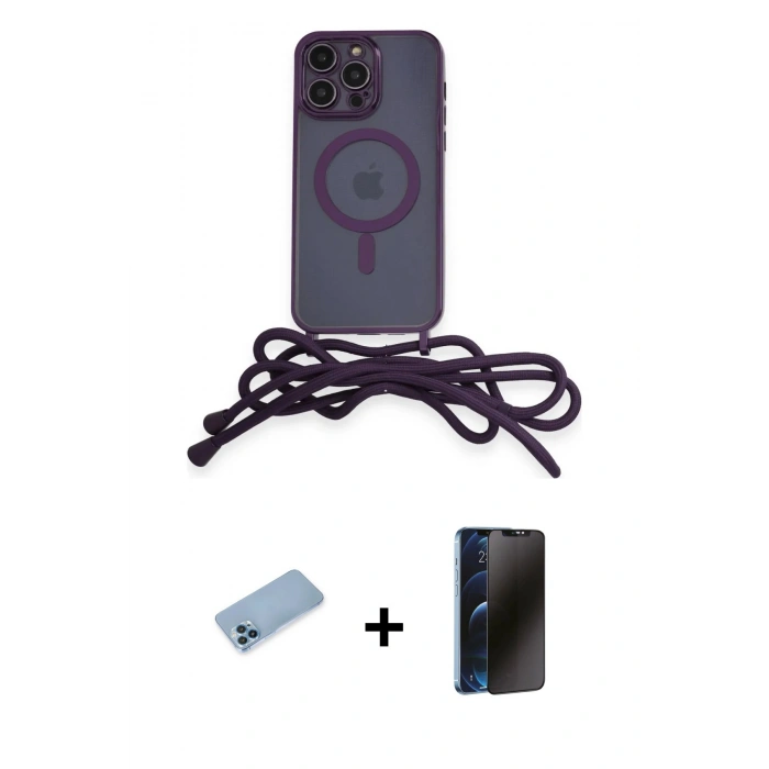 MARSİLYAN™- iPhone 12 Pro Max Kılıf Eksen Özel Seri - Siyah 3D Antistatik Hayalet Cam Ekran Koruyucu + Shine Kamera Lens Koruma Cam - MI